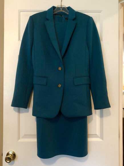 Teal Ann Taylor 3-piece Suit Size 8-10 - Picture 2 of 6
